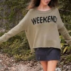 Wooden Ships WEEKEND Sweater | XS/S Oversized Knit Tan Mohair Wool Blend
